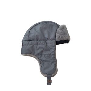 UGG‎ Faux Fur Nylon Gray Aviator Trapper Winter Snow Hat